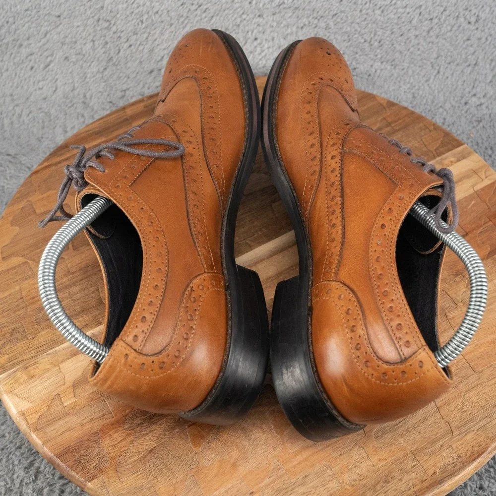 Johnston Murphy Tyndall Flex System Wing Tip Oxford Brown Mens 8 M Shoe‎ 59-1592